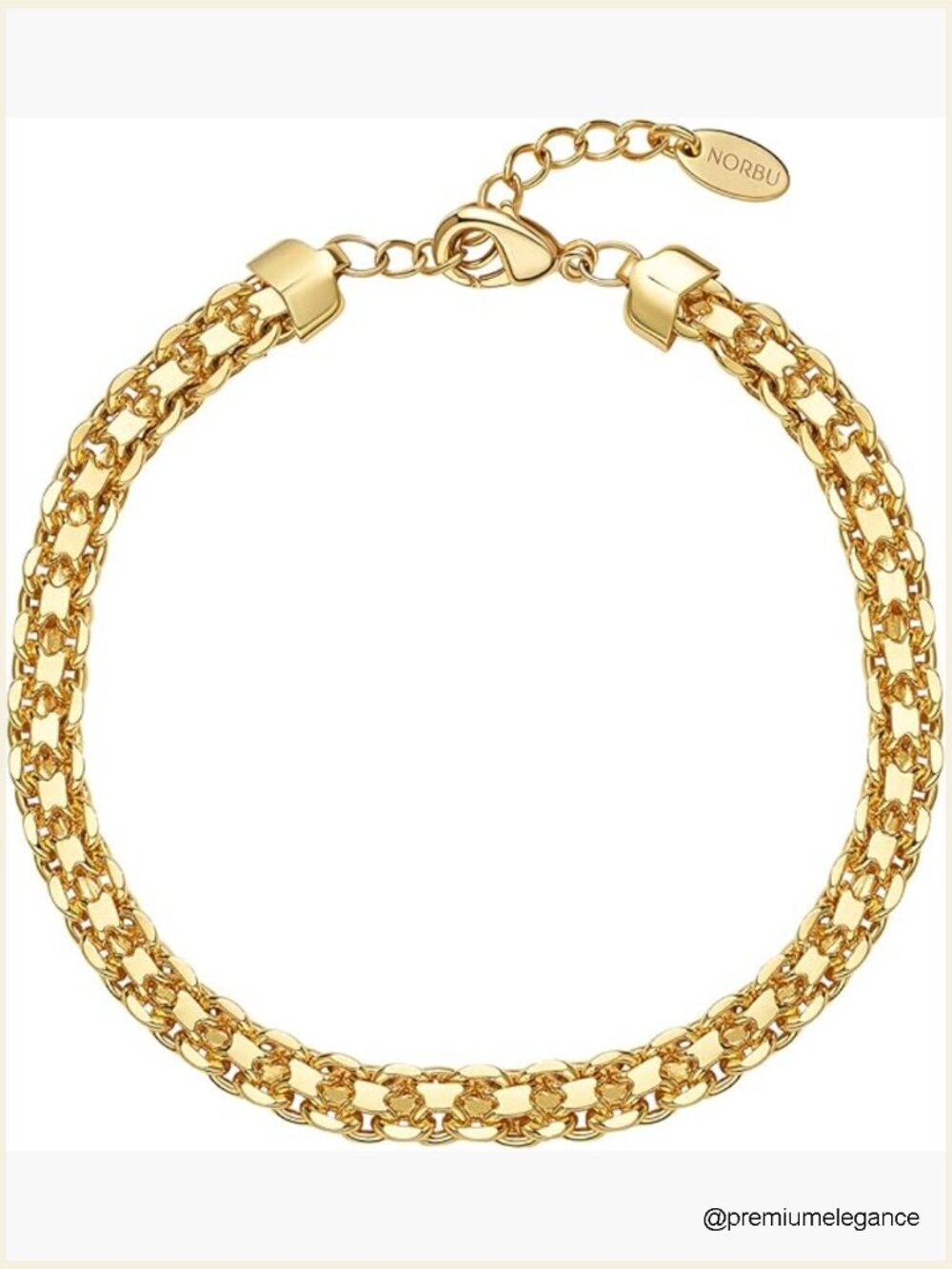 18K Gold Plated Star Link Chain Bracelet 5mm Adjustable